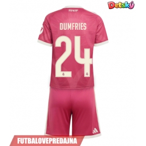 Lacne Dětský Futbalové dres Real Madrid Denzel Dumfries #24 2026-27 Krátky Rukáv - Tretina (+ trenírky)